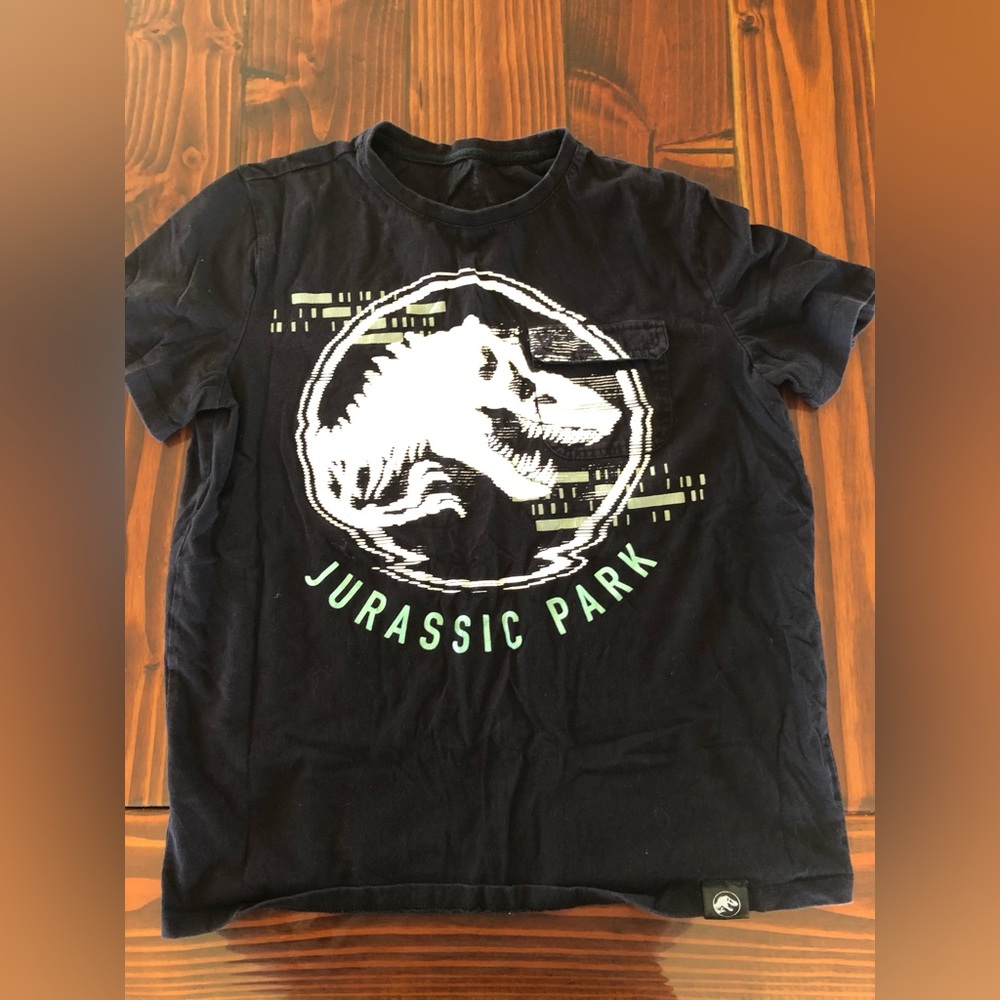 Women’s Glitched Jurassic Park shirt
